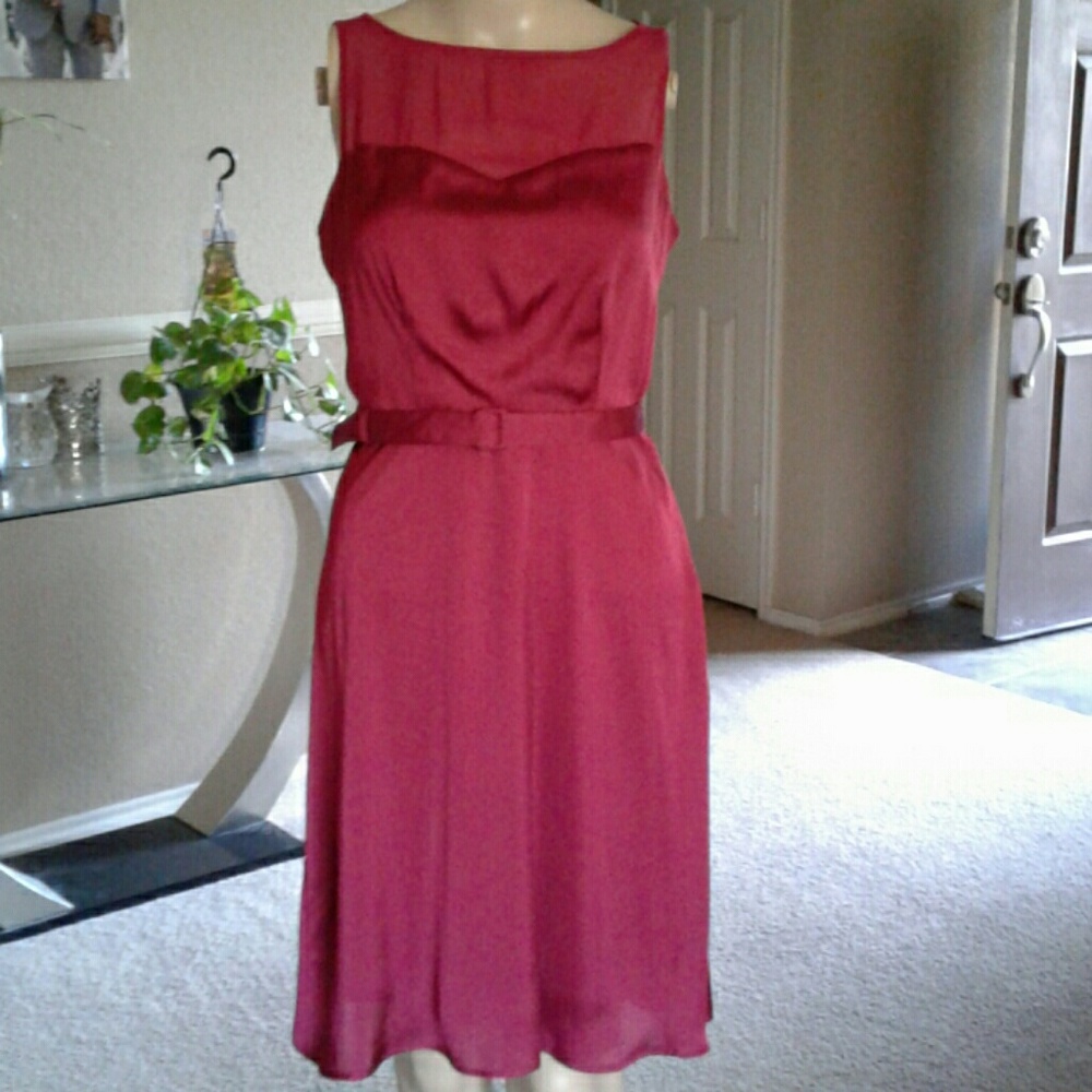 Satin and Chiffon Sleeveless Dress